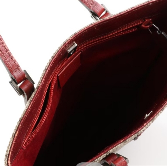 Authentic Gucci Tote Bag Supreme Coated Canvas and Leather RED ❤️❤️ - Picture 6 of 9